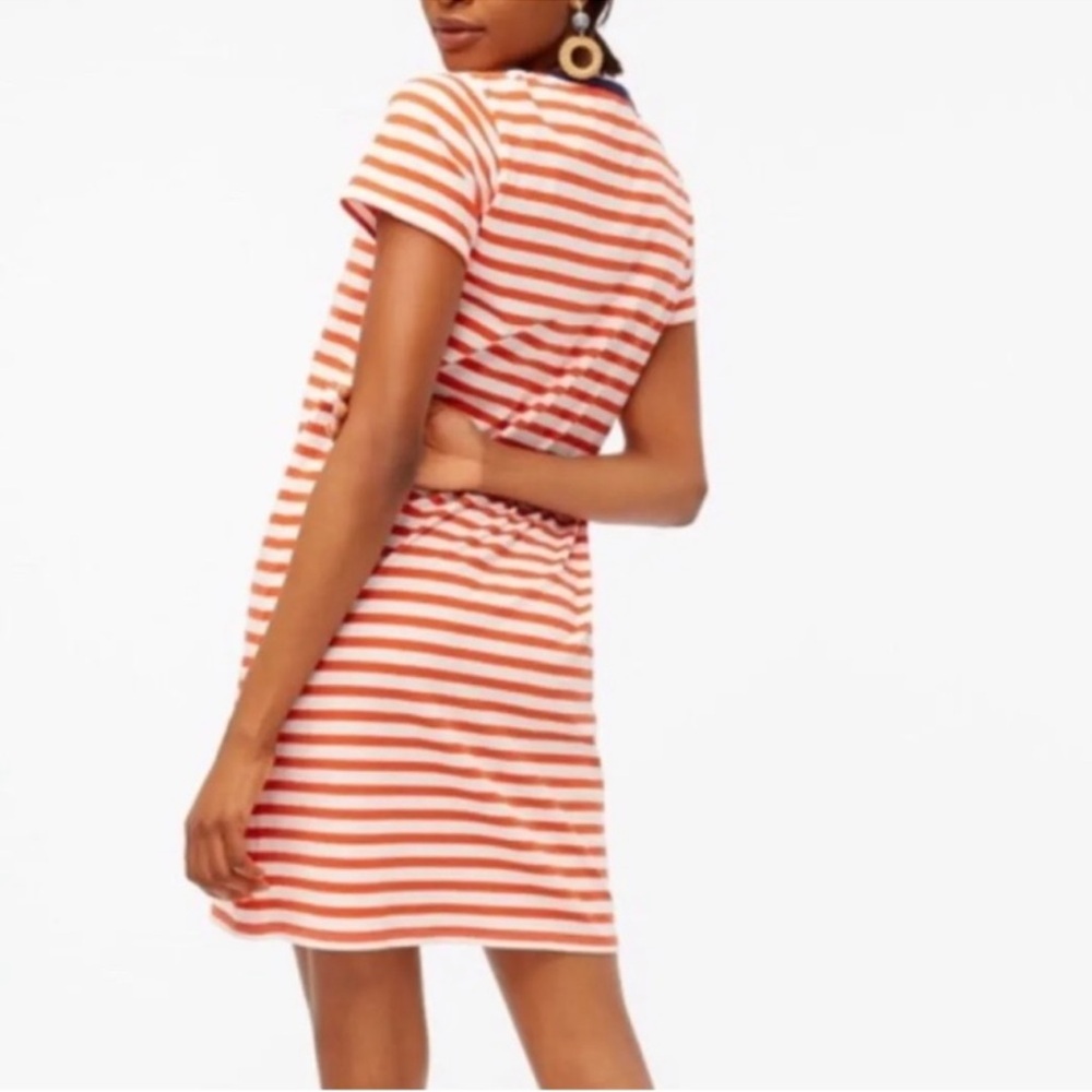 J. Crew Red & White Striped Tee Shirt Dress - Picture 2 of 6